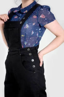 Elly May Denim Dungaree Black