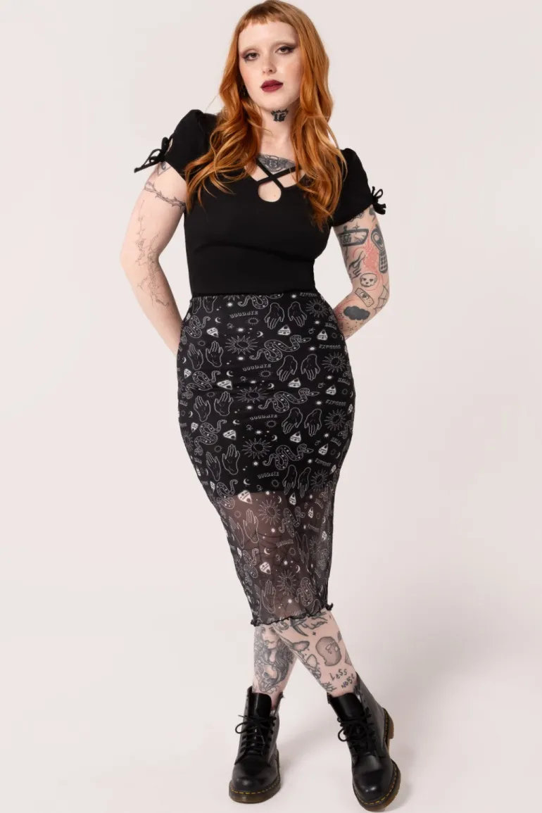 Hello Goodbye Mesh Skirt