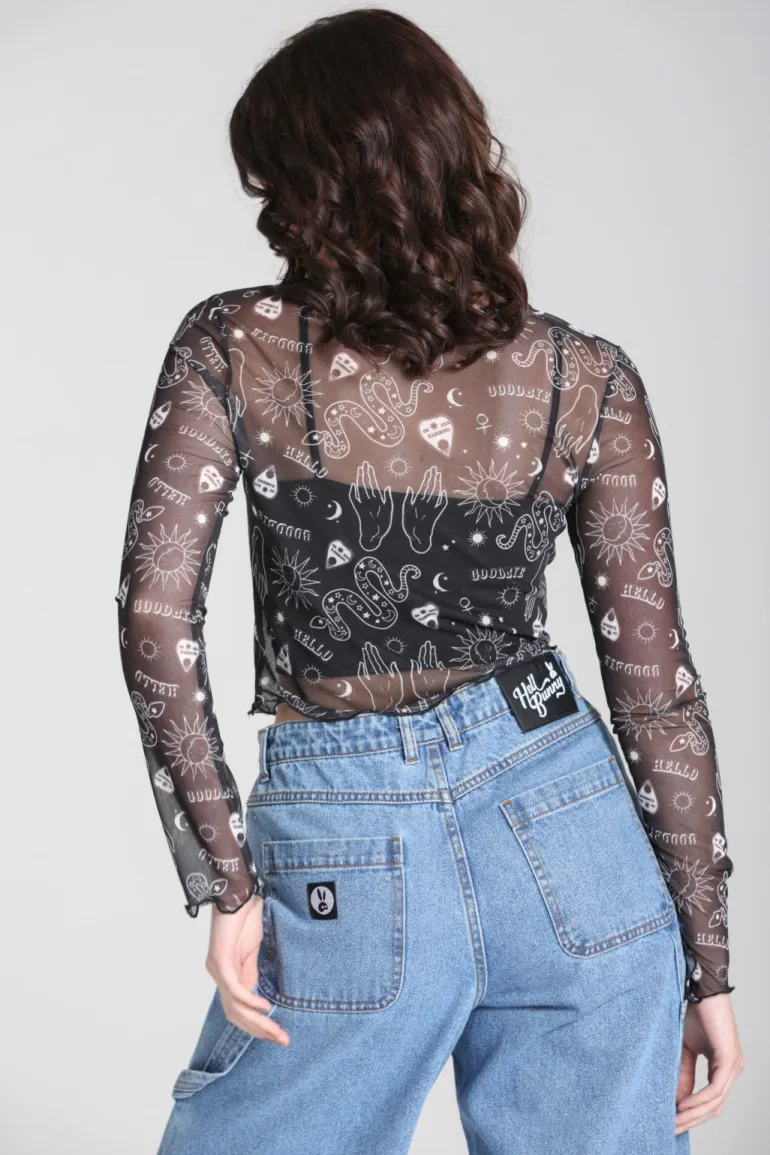 Hello Goodbye Mesh Top