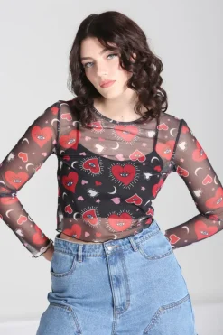 Kate Heart Mesh Top