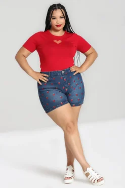 Strawberry Denim Shorts