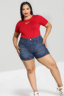 Strawberry Denim Shorts